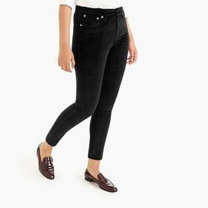 J. Crew Jeans 9 Inch High-Rise Toothpick Luxe Black Velvet J4108 Women's Size 27